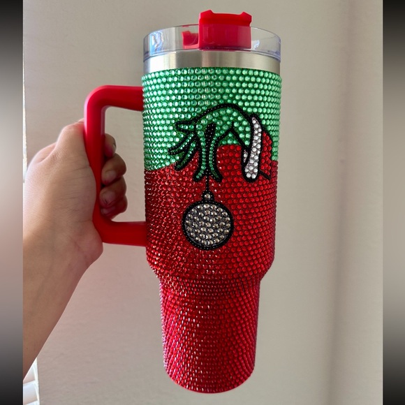 Grinchmas Rhinestone Christmas Tumbler 40oz 🎄 - Picture 3 of 4